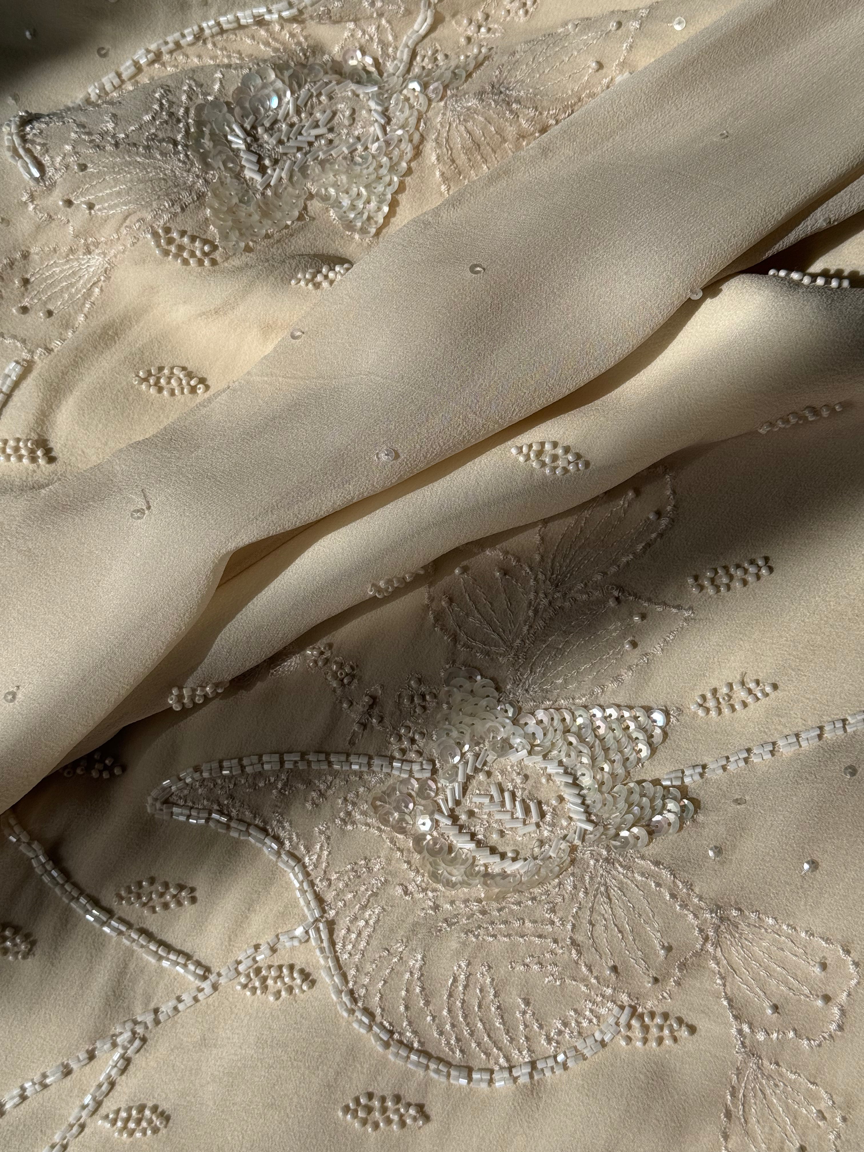 2000s Silk Chiffon Embellished Gown