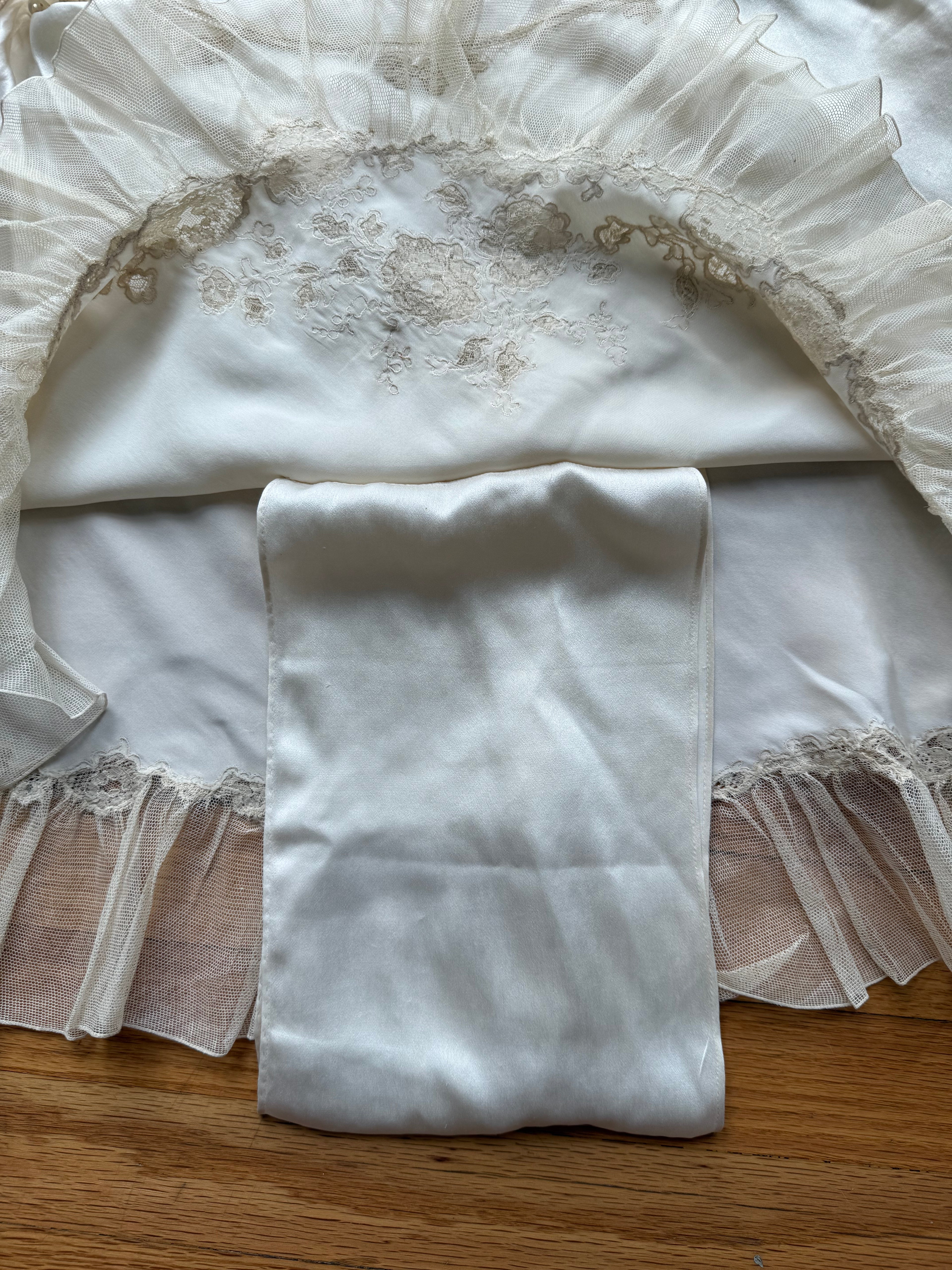 1930s Silk Skirt with Tulle Trim, Spain