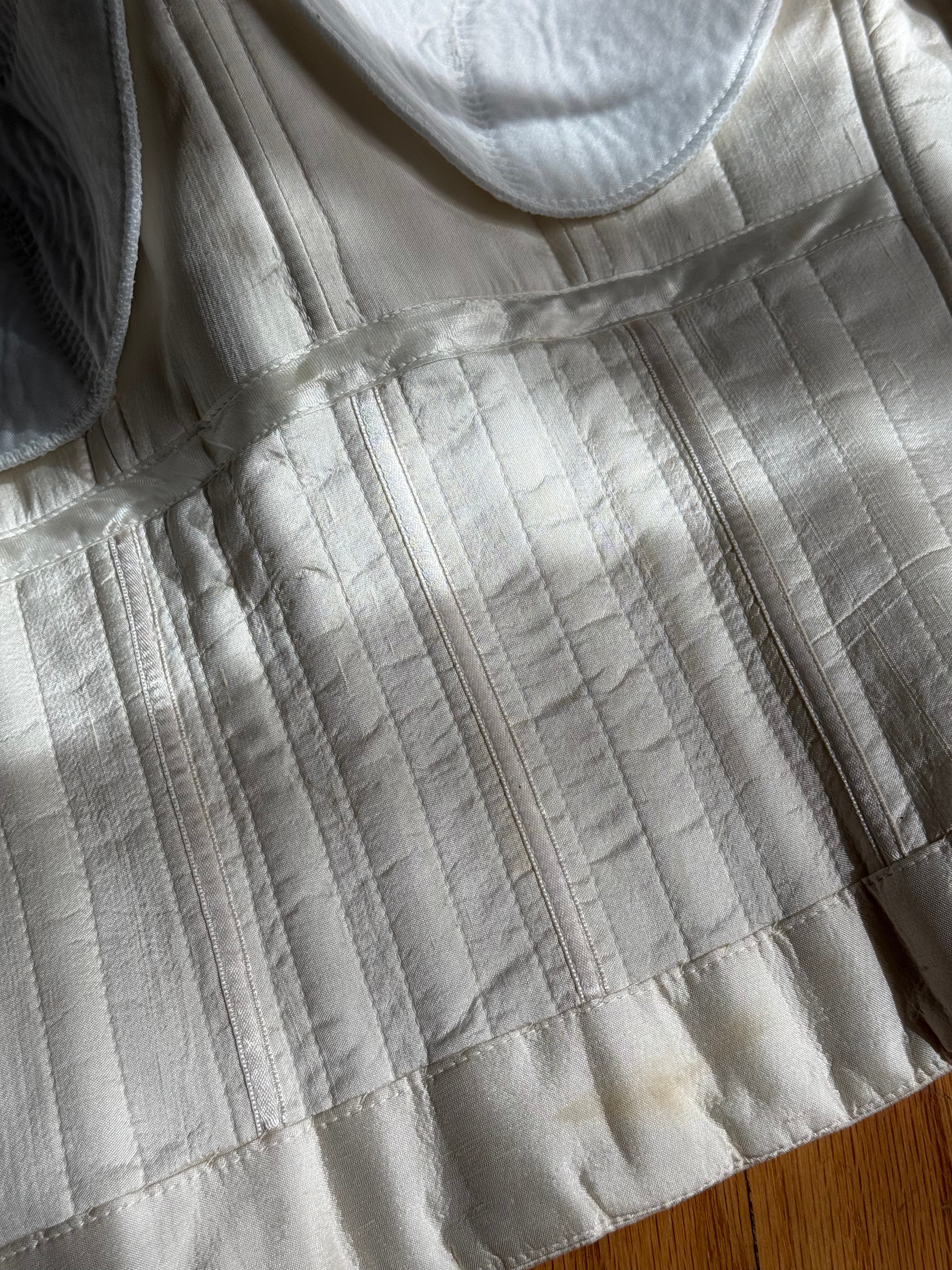 1990s Italian Silk Bustier with Lace Trim, Italy & France