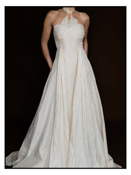 Late 1960s–Early 1970s Italian Silk Butterfly Gown