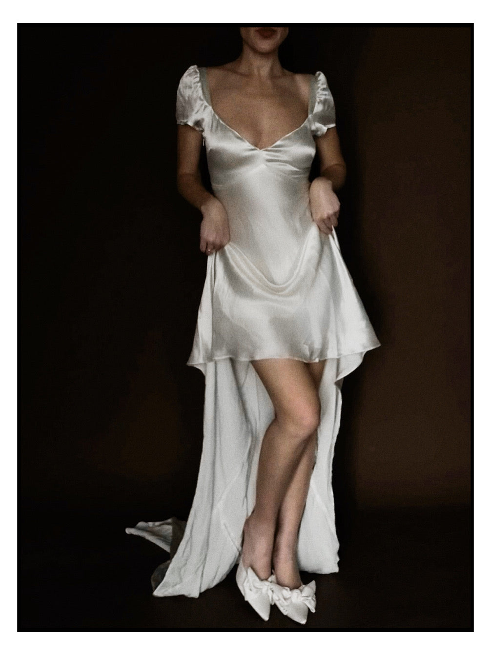 1940s Liquid Silk High-Low Gown