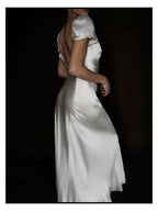1940s Liquid Silk High-Low Gown