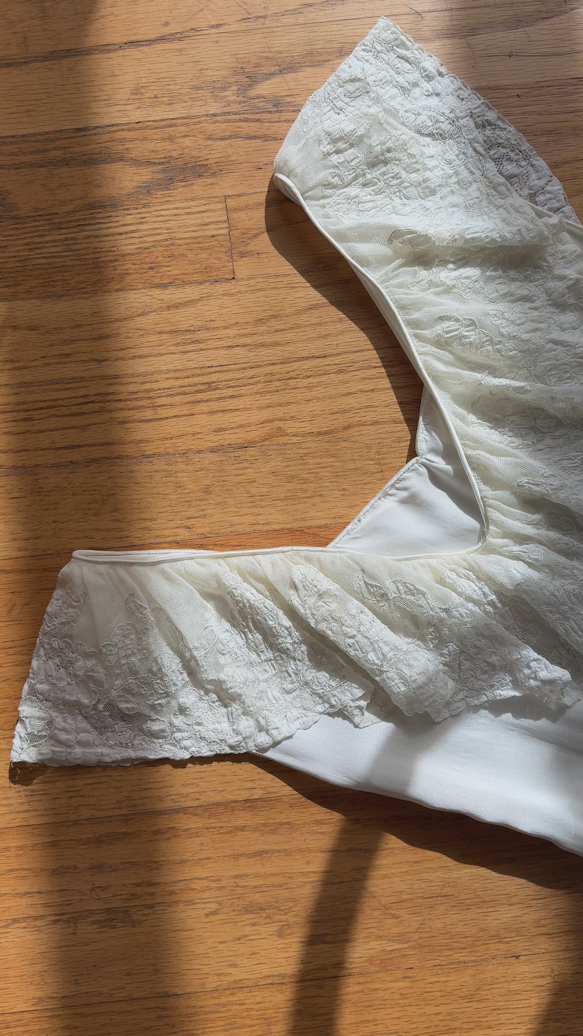 1930s Spanish Off-The-Shoulder Ruffle Gown, Spain