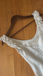 1970s Italian Mikado Rosette Gown