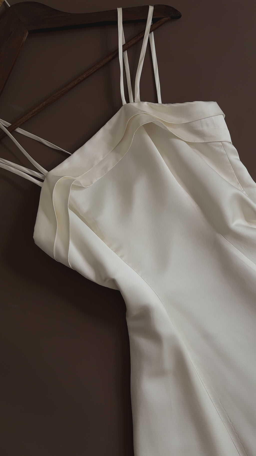1990s Silk Double Spaghetti Strap Gown