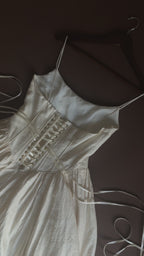 1980s Ballet Gathered Raw Silk Gown