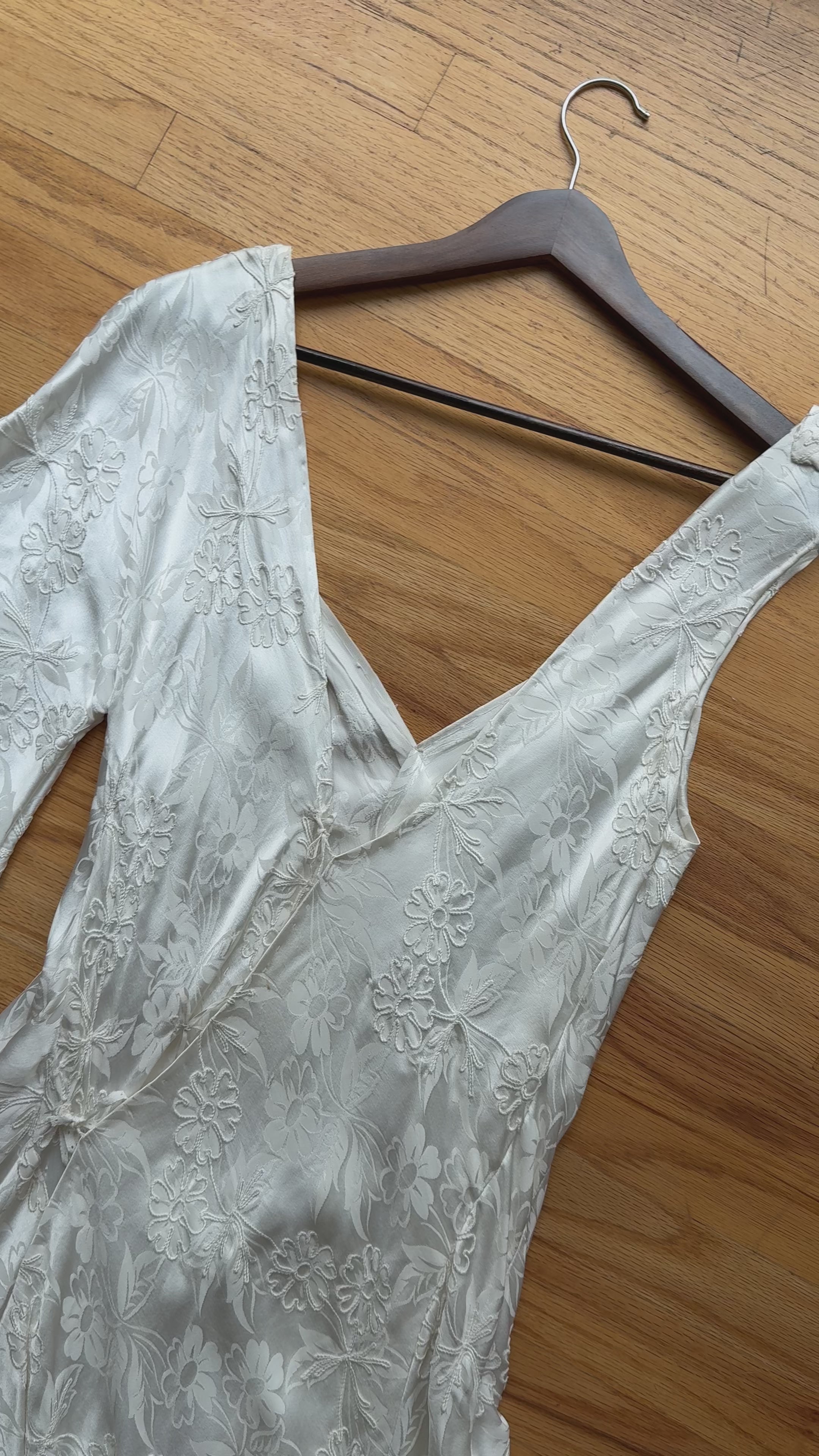 1930s French Asymmetric Daisy Gown, France