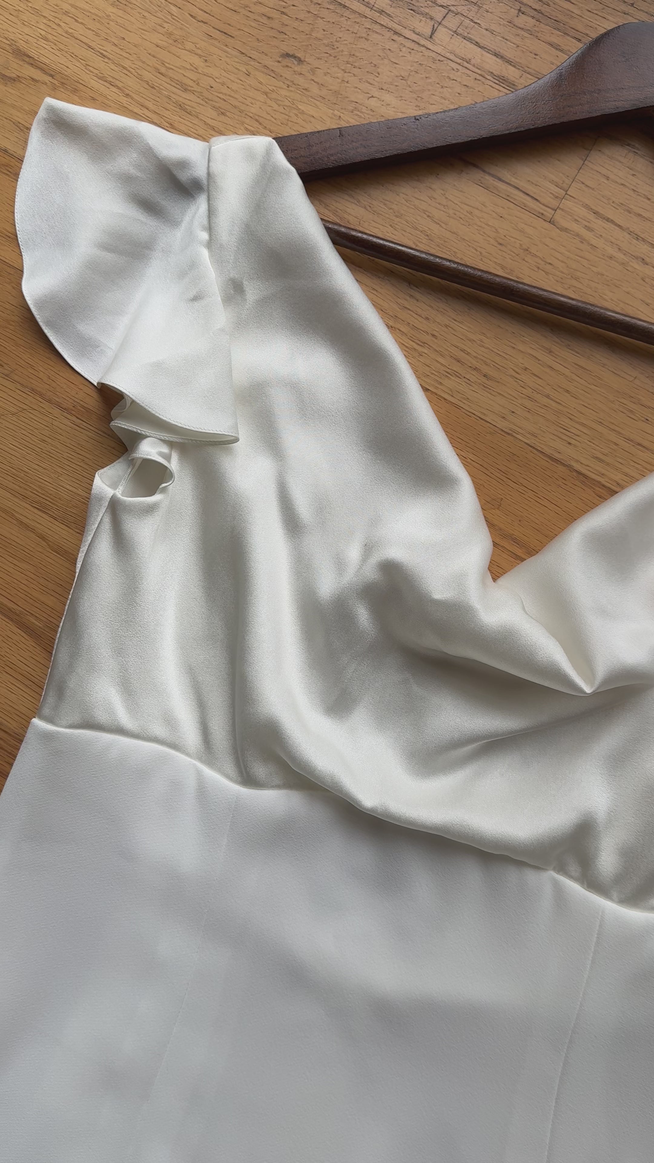 2000s English Silk Flutter Cowl Neck Gown, England
