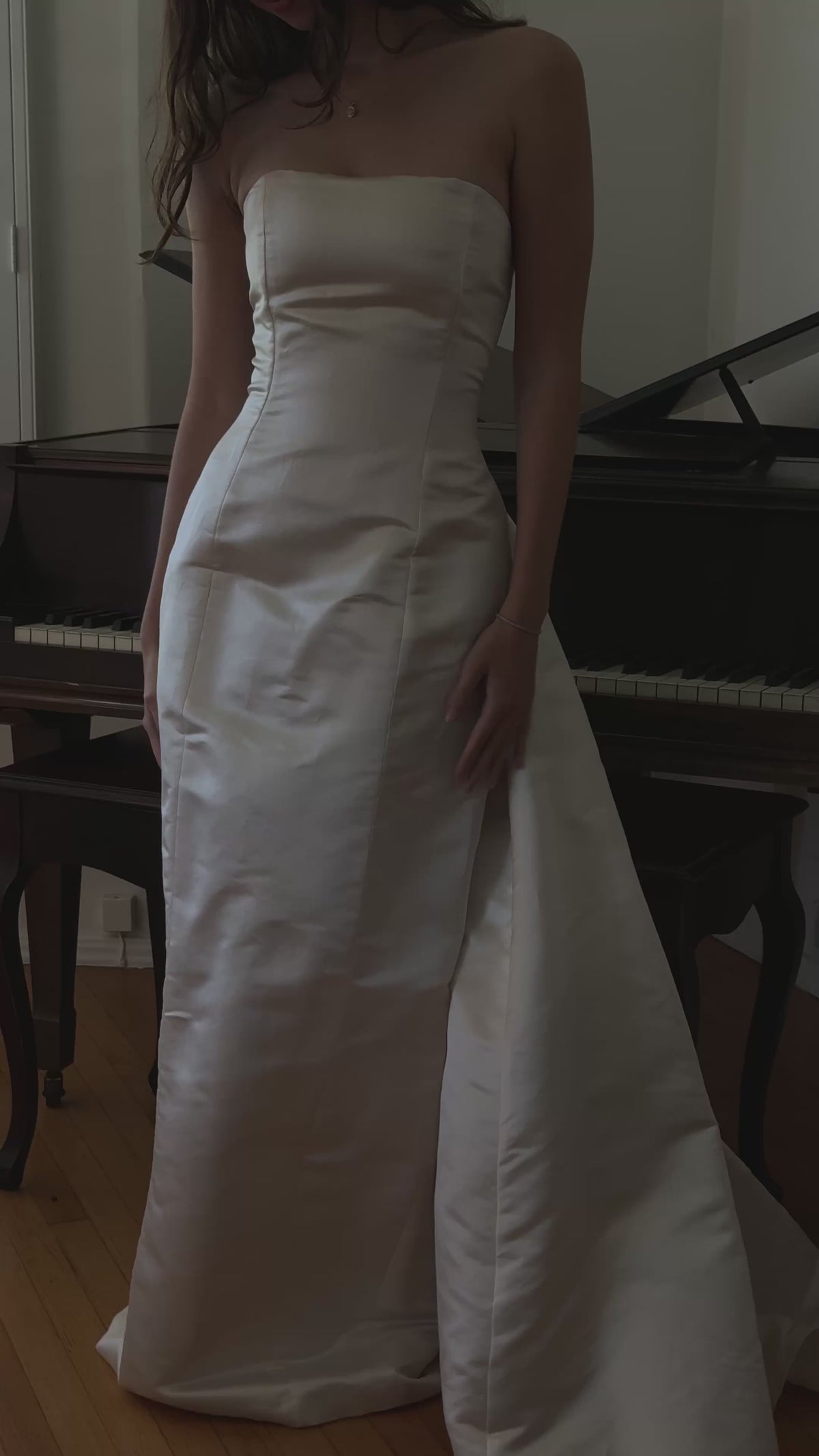1990s Silk Amsale A101 Variation with Rosettes, USA