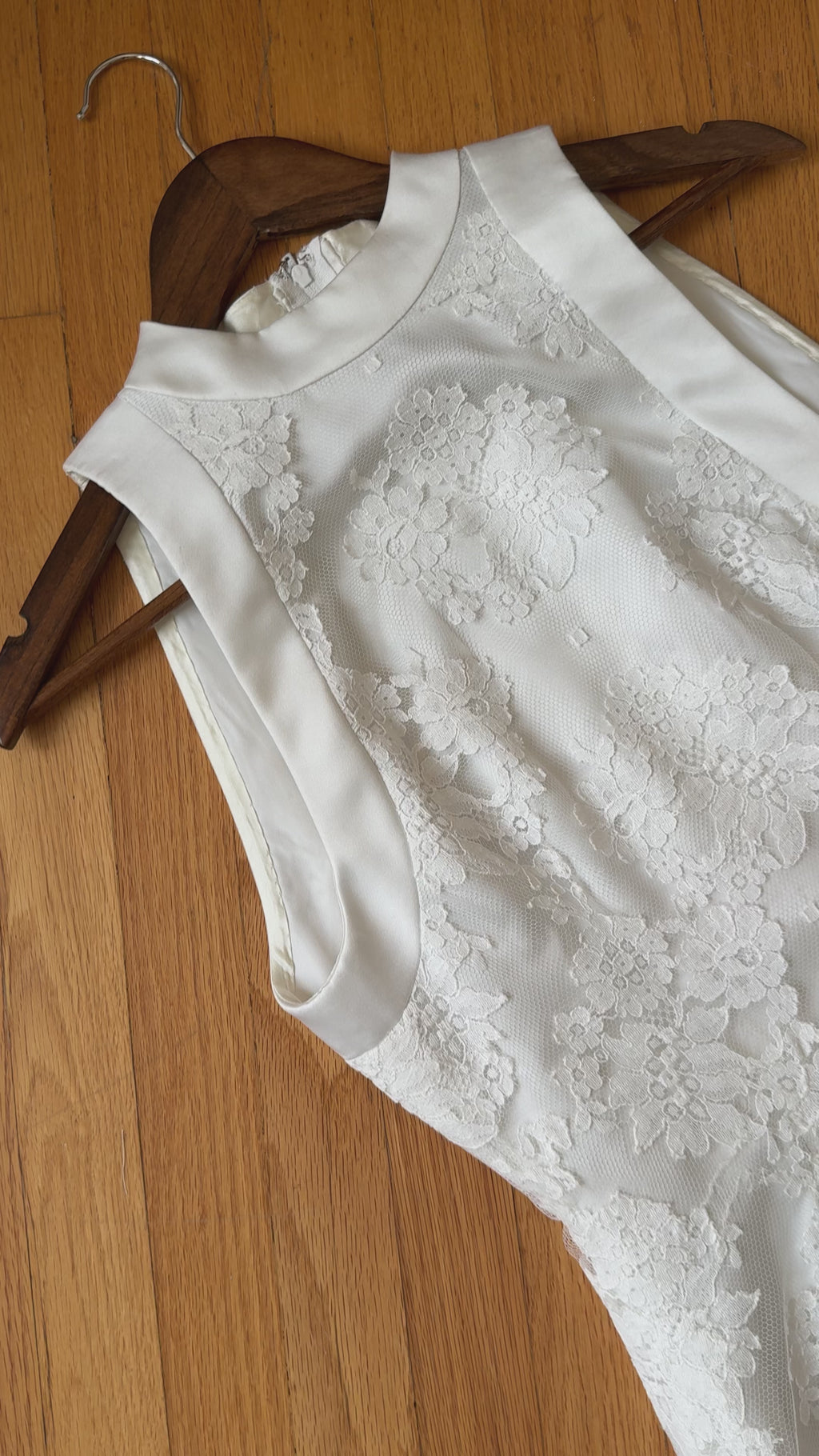 1960s Italian Mikado & Chantilly Lace Sheath Gown