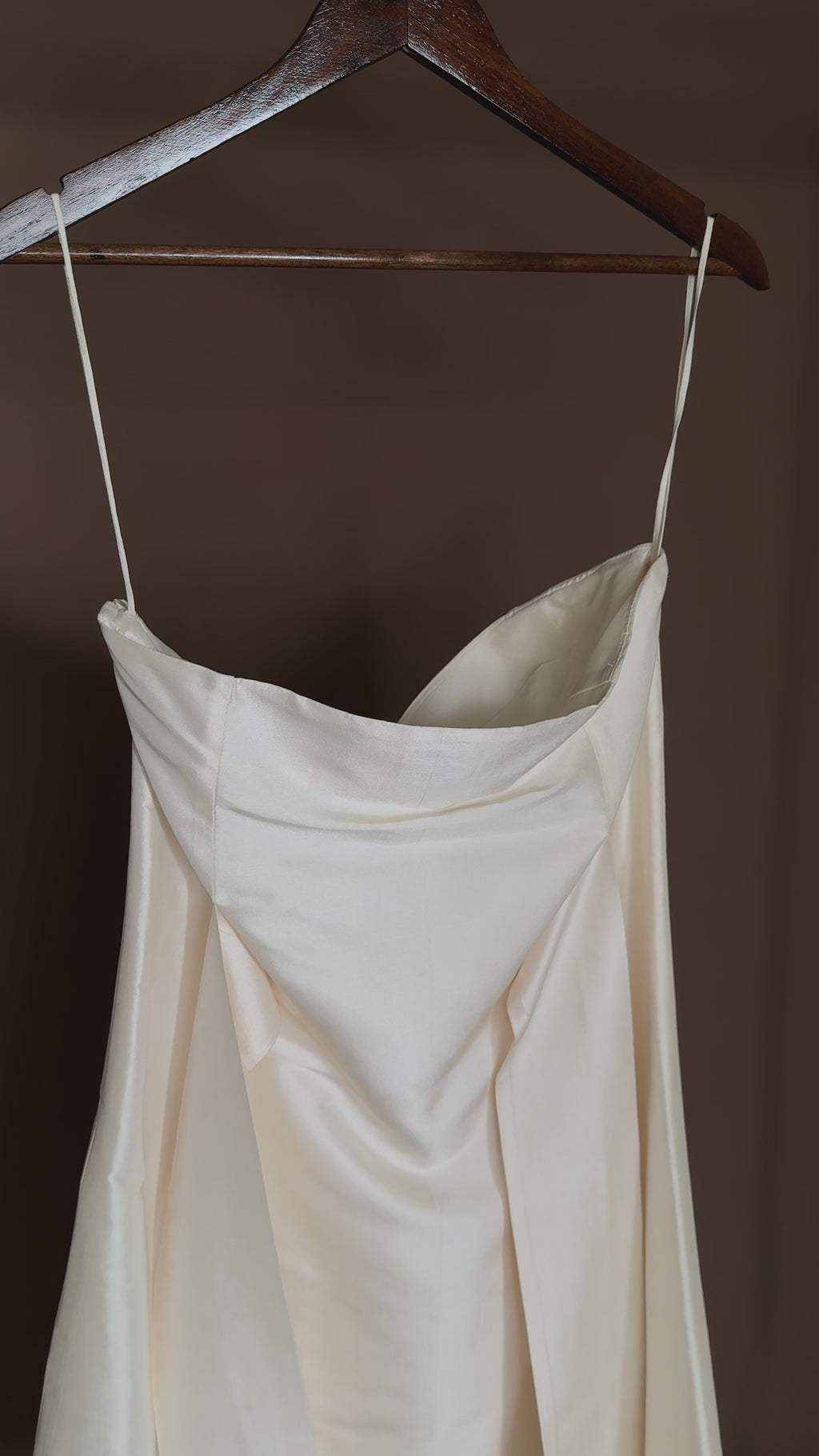 1990s Italian Deadstock Silk Shantung Strapless Midi with Sash Back