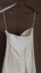 1990s Italian Deadstock Silk Shantung Strapless Midi with Sash Back