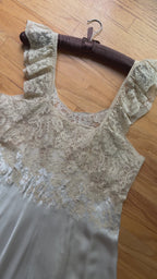 1930s Oyster Silk & Lace Gown, Spain