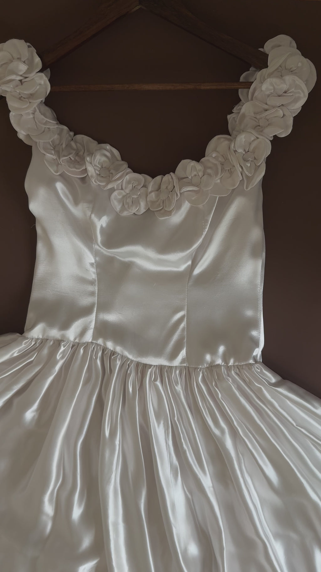 1950s Off-The-Shoulder Rosette Gown