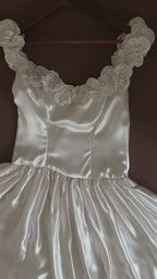 1950s Off-The-Shoulder Rosette Gown