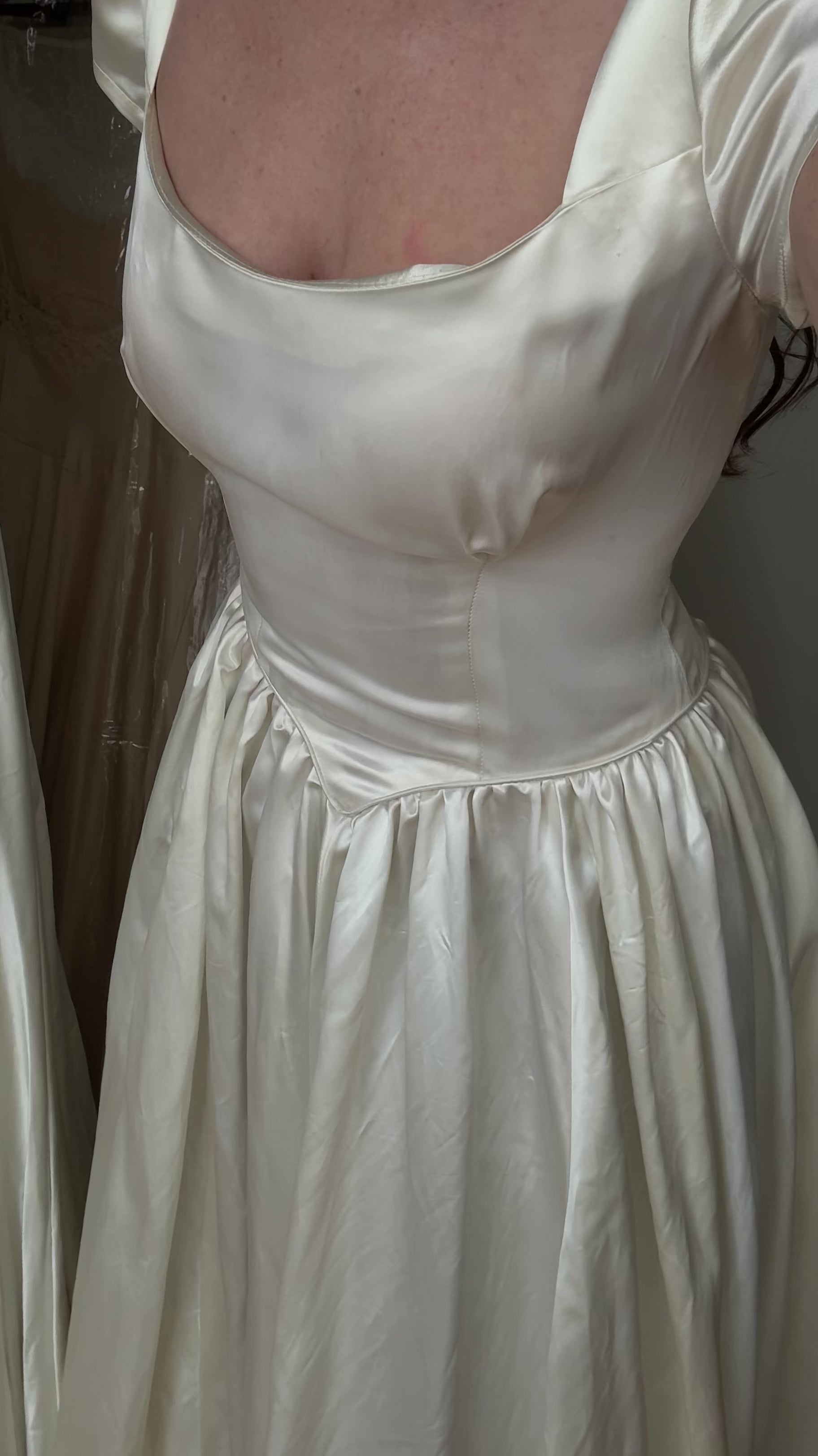 1940s Square Neck Ballet Gown