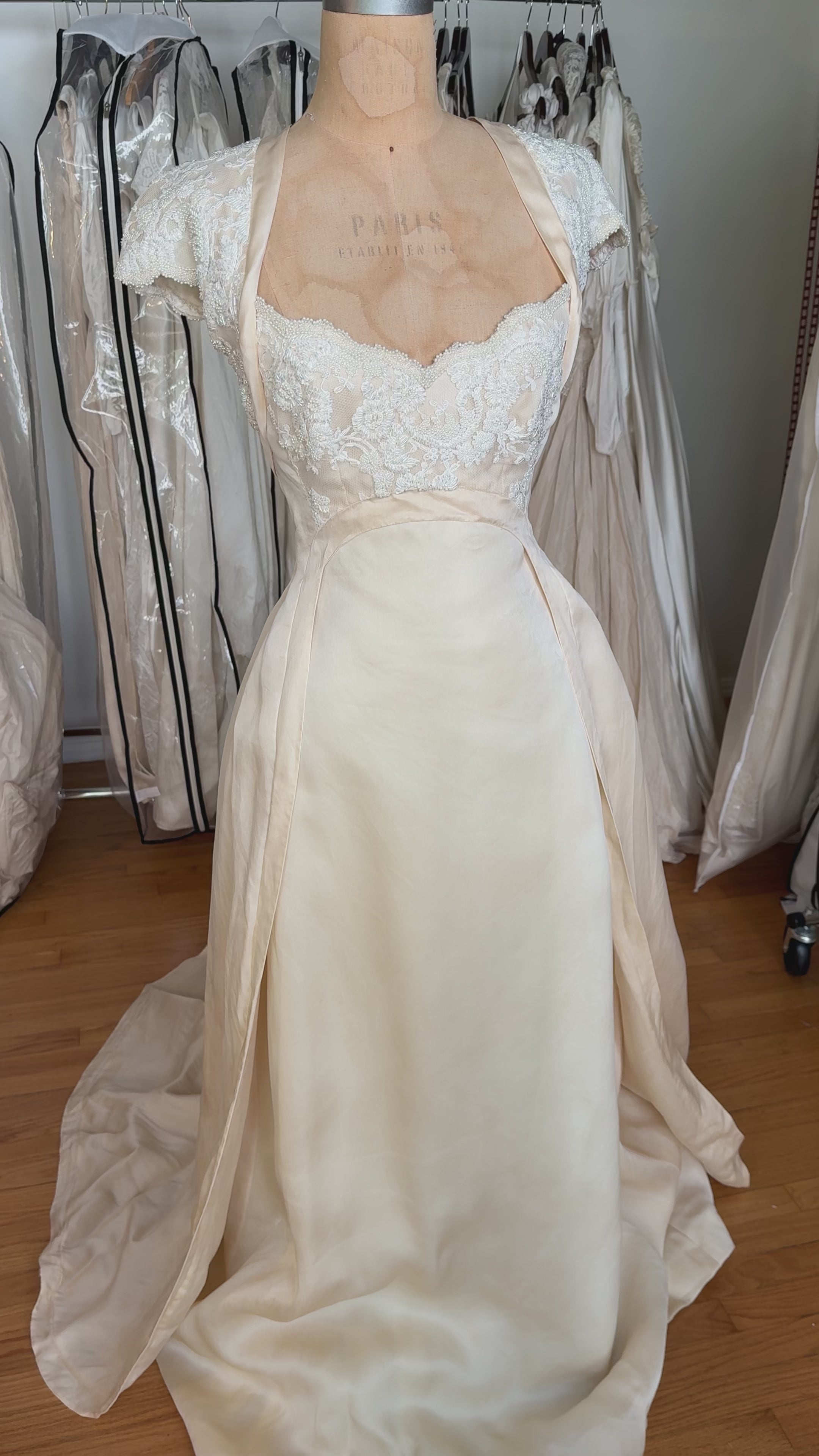 1950s Italian Silk & Beaded Bodice Gown