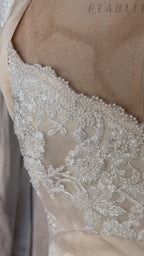 1950s Italian Silk & Beaded Bodice Gown