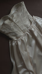 1940s Floral Brocade Sweetheart Gown with Detachable Train