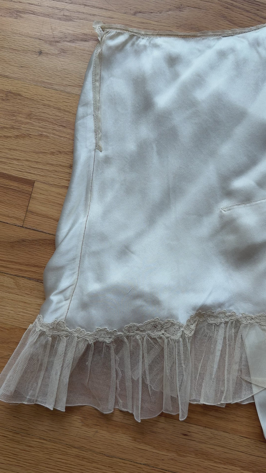 1930s Silk Skirt with Tulle Trim, Spain