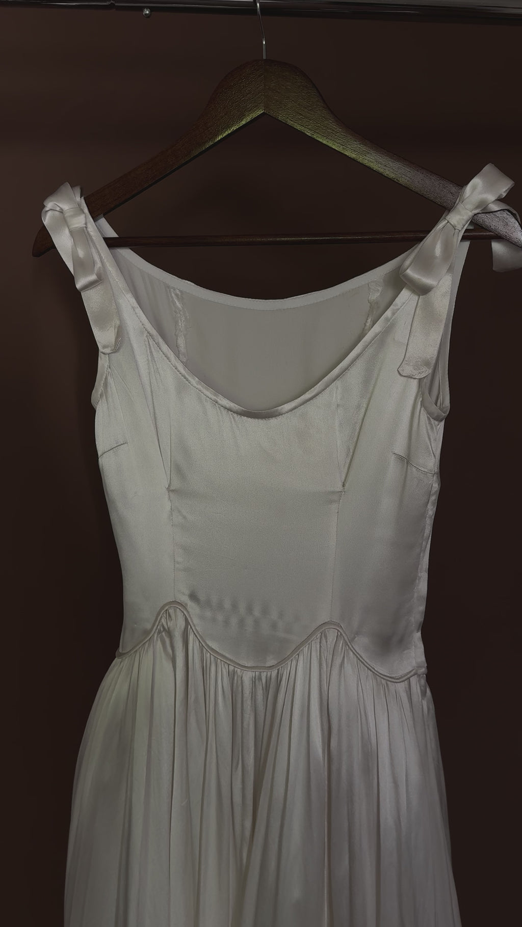 1940s Scalloped Basque Bow Gown