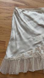 1930s Silk Skirt with Tulle Trim, Spain