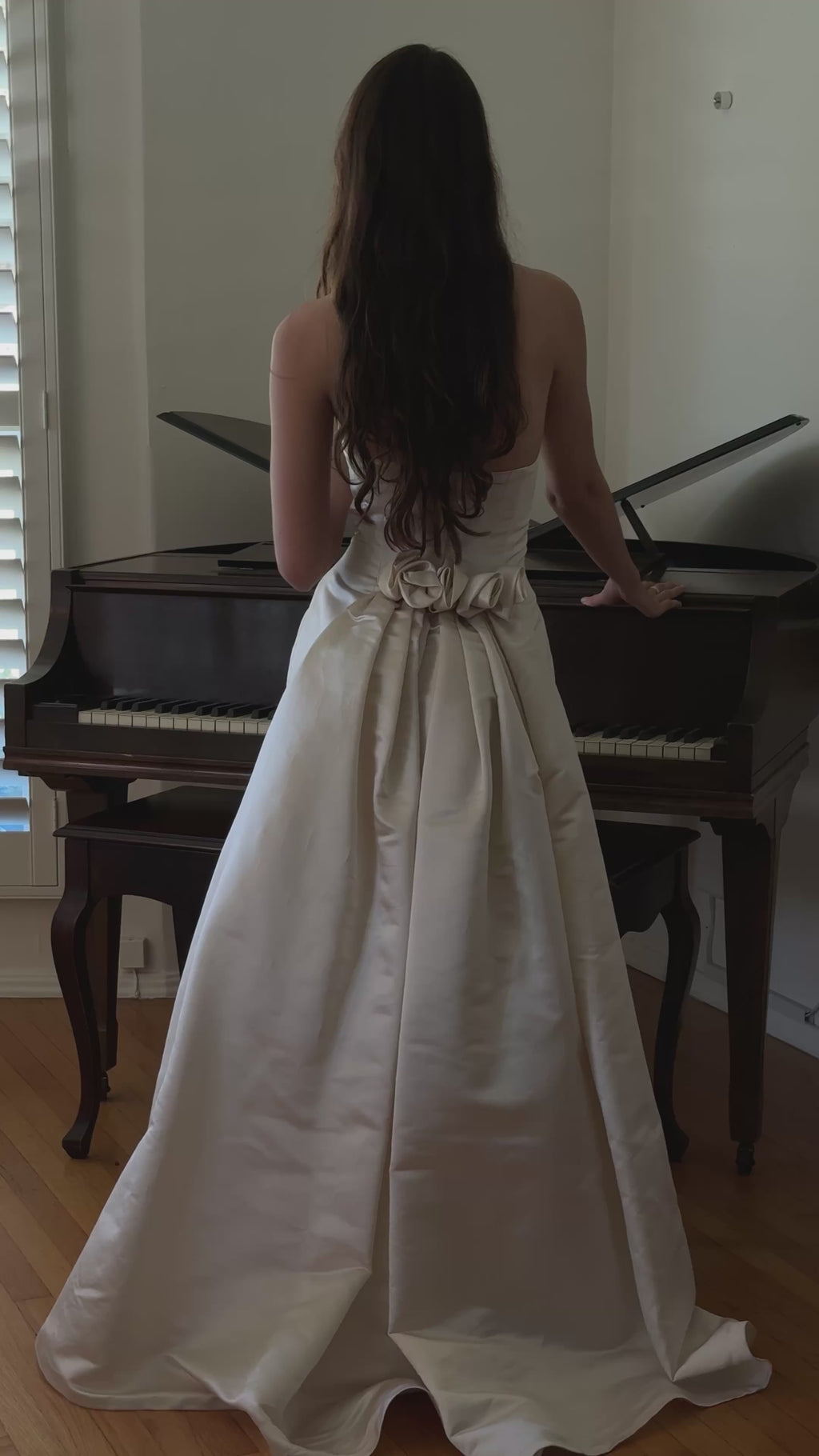 1990s Silk Amsale A101 Variation with Rosettes, USA