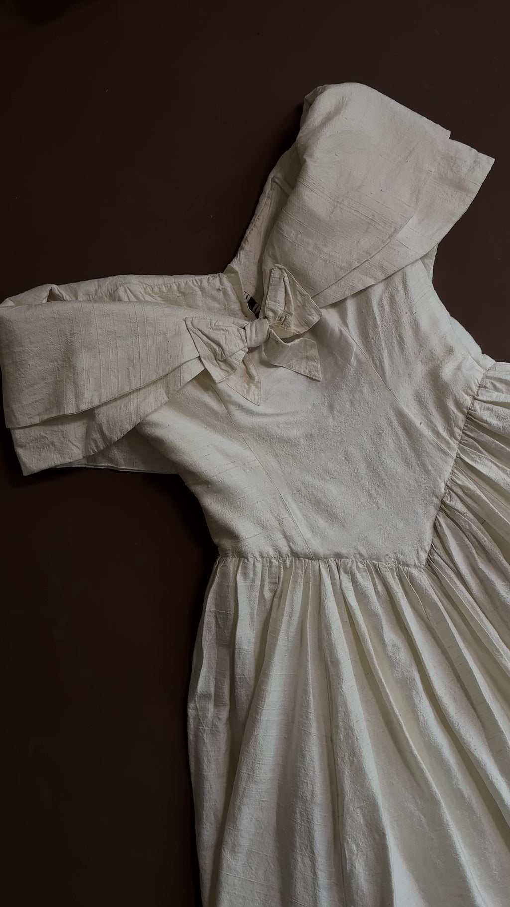 1980s Silk Off-The-Shoulder Bow Gown