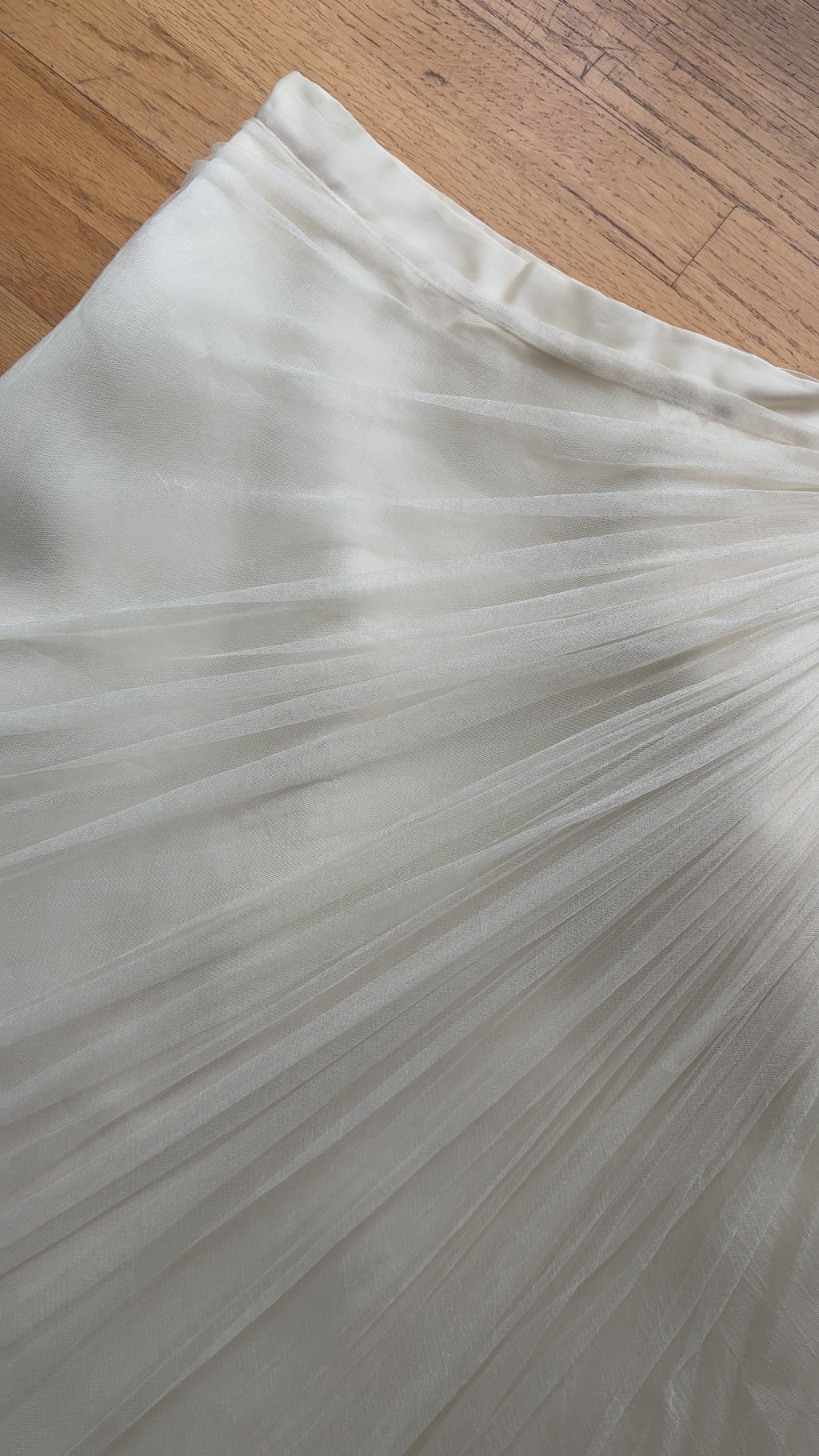 1980s Italian Silk Tulle Skirt with Train, Italy