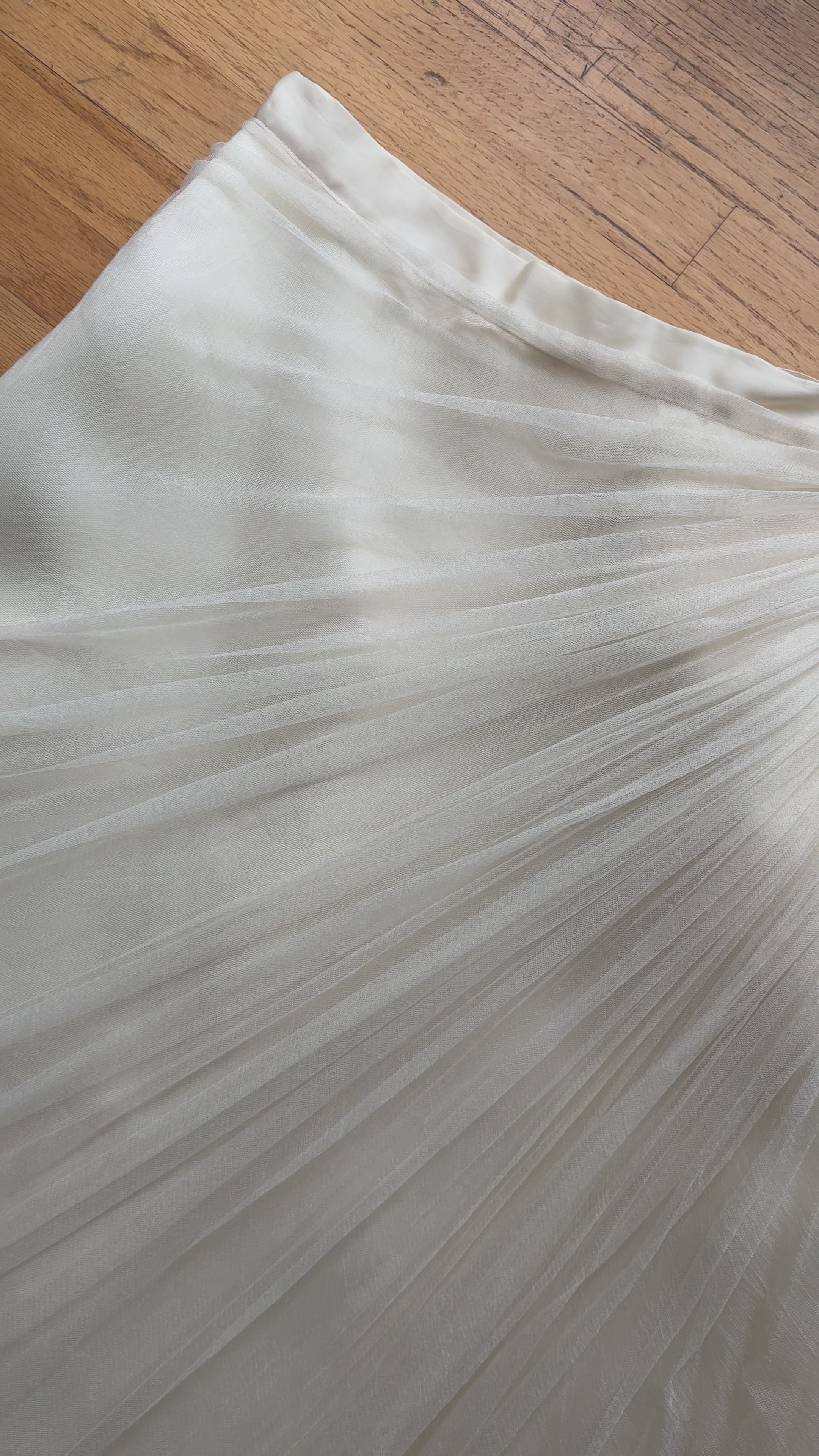 1980s Italian Silk Tulle Skirt with Train, Italy
