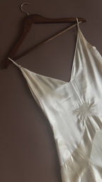 1920s Slipper Satin Tea-Length Dress