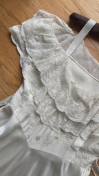 1930s Off-The-Shoulder Ruffle Gown, Spain