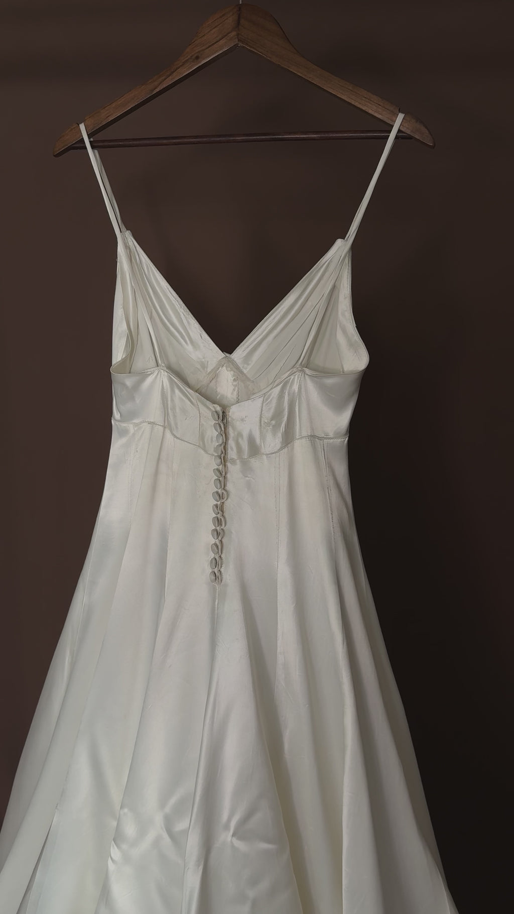 1950s Rosette Spaghetti Strap Gown