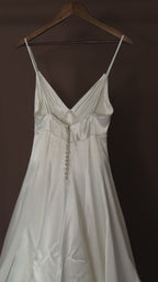 1950s Rosette Spaghetti Strap Gown