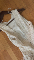 1960s Italian Silk Beaded Gown with Split Train
