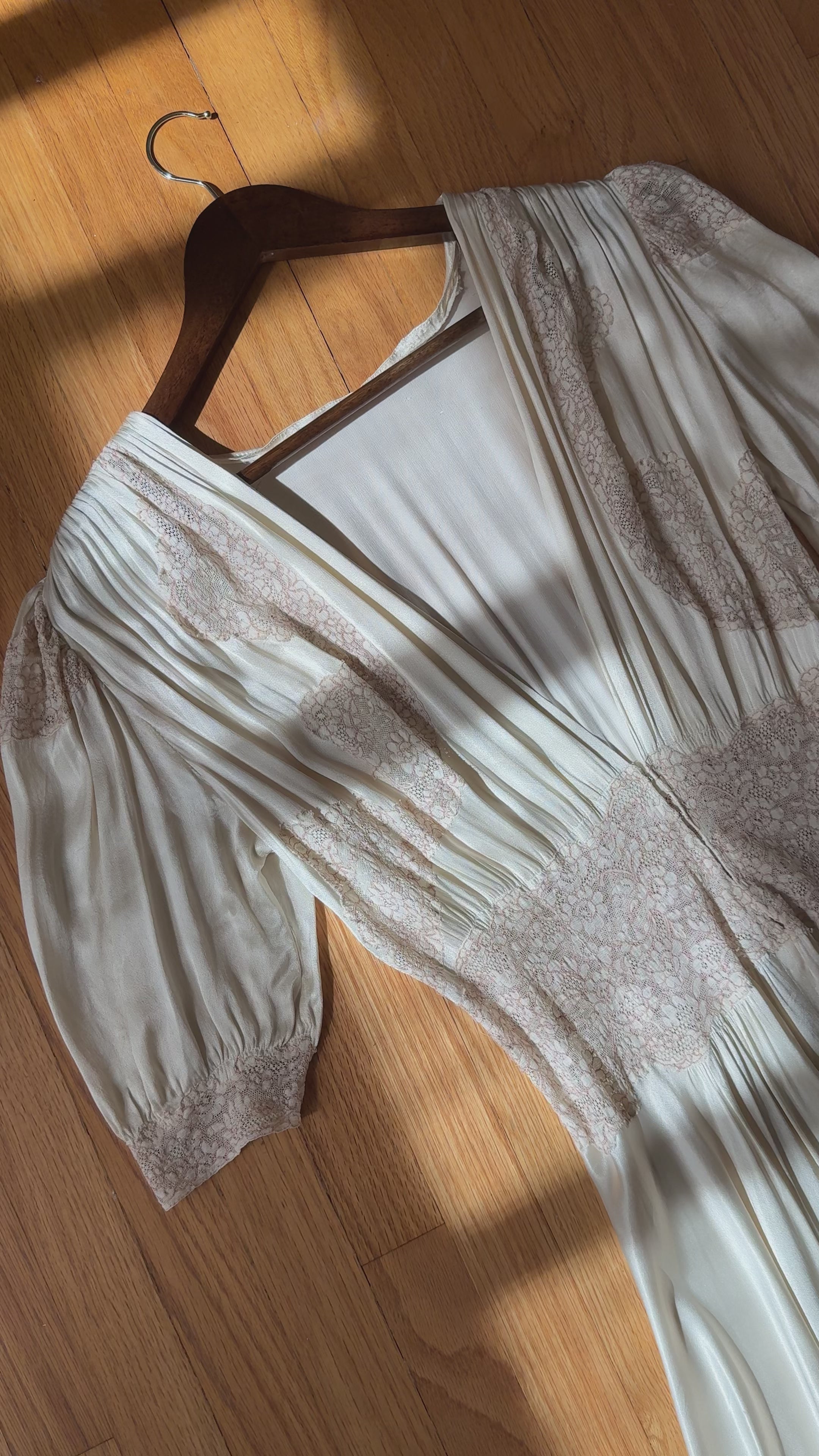 1930s Reversible Lace Waist Gown