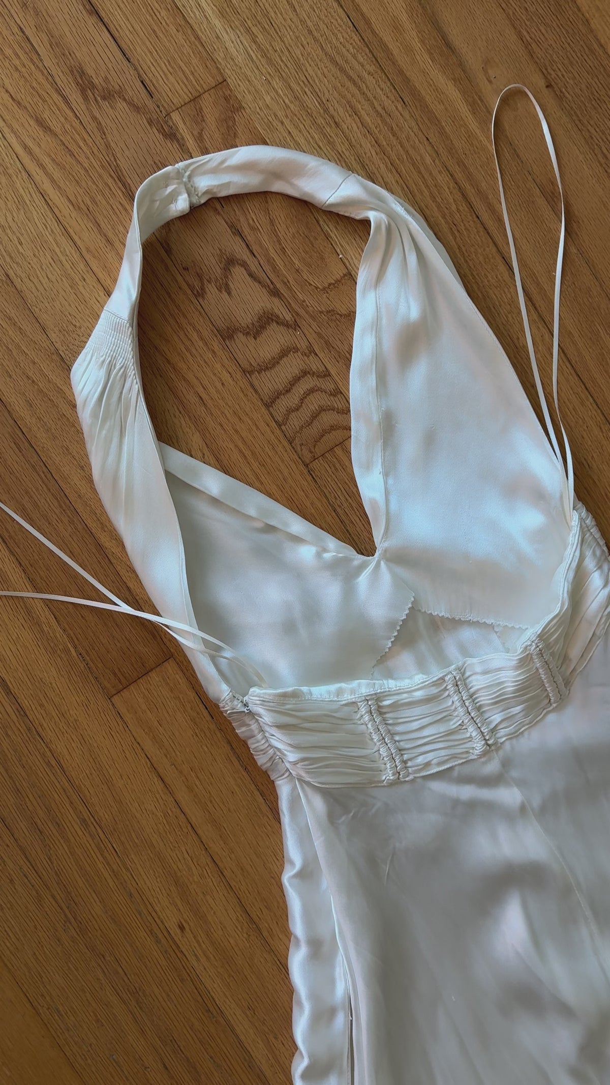 1930s Ruched Waist Halter Gown, USA