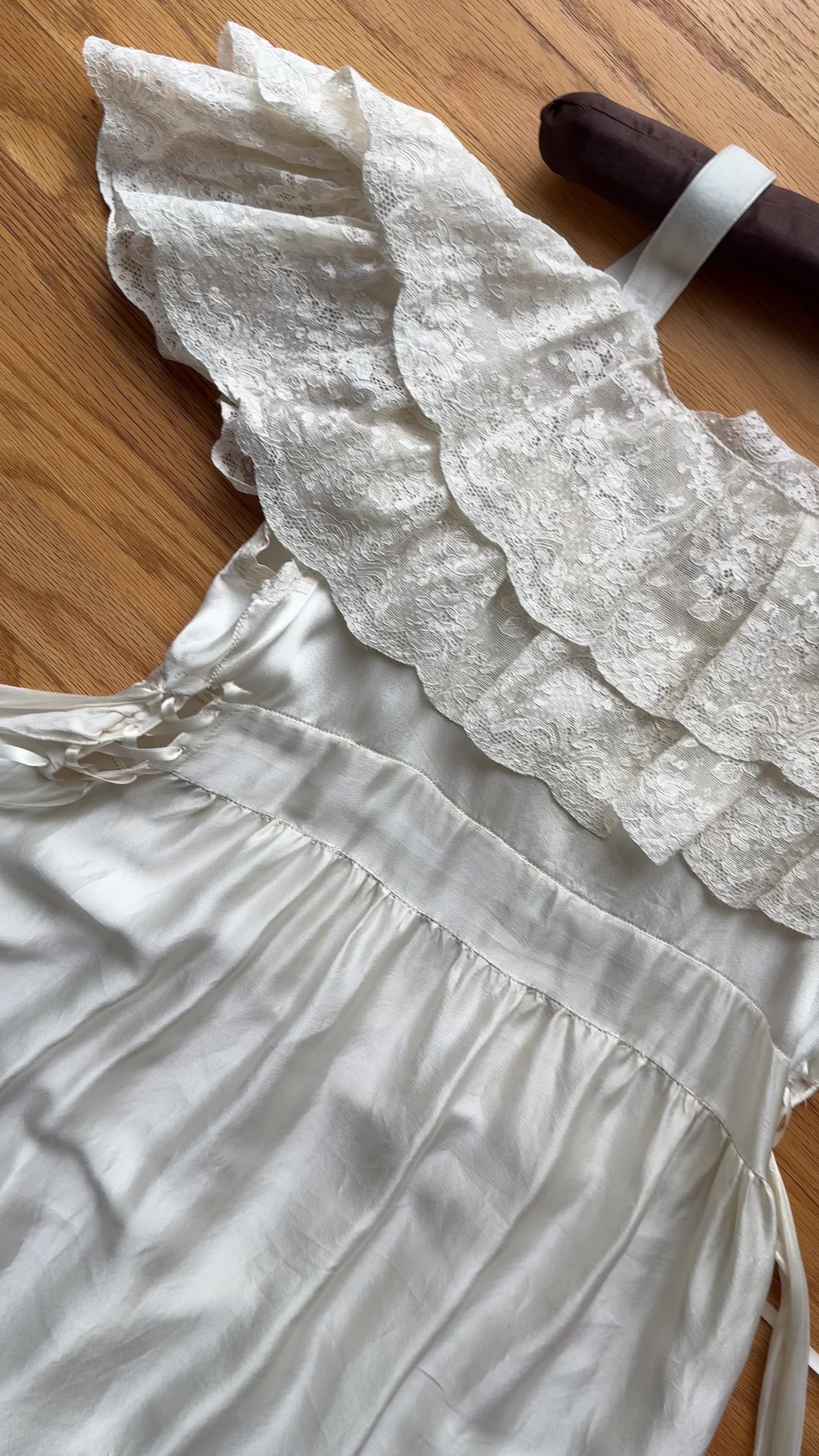 1930s Off-The-Shoulder Ruffle Gown, Spain