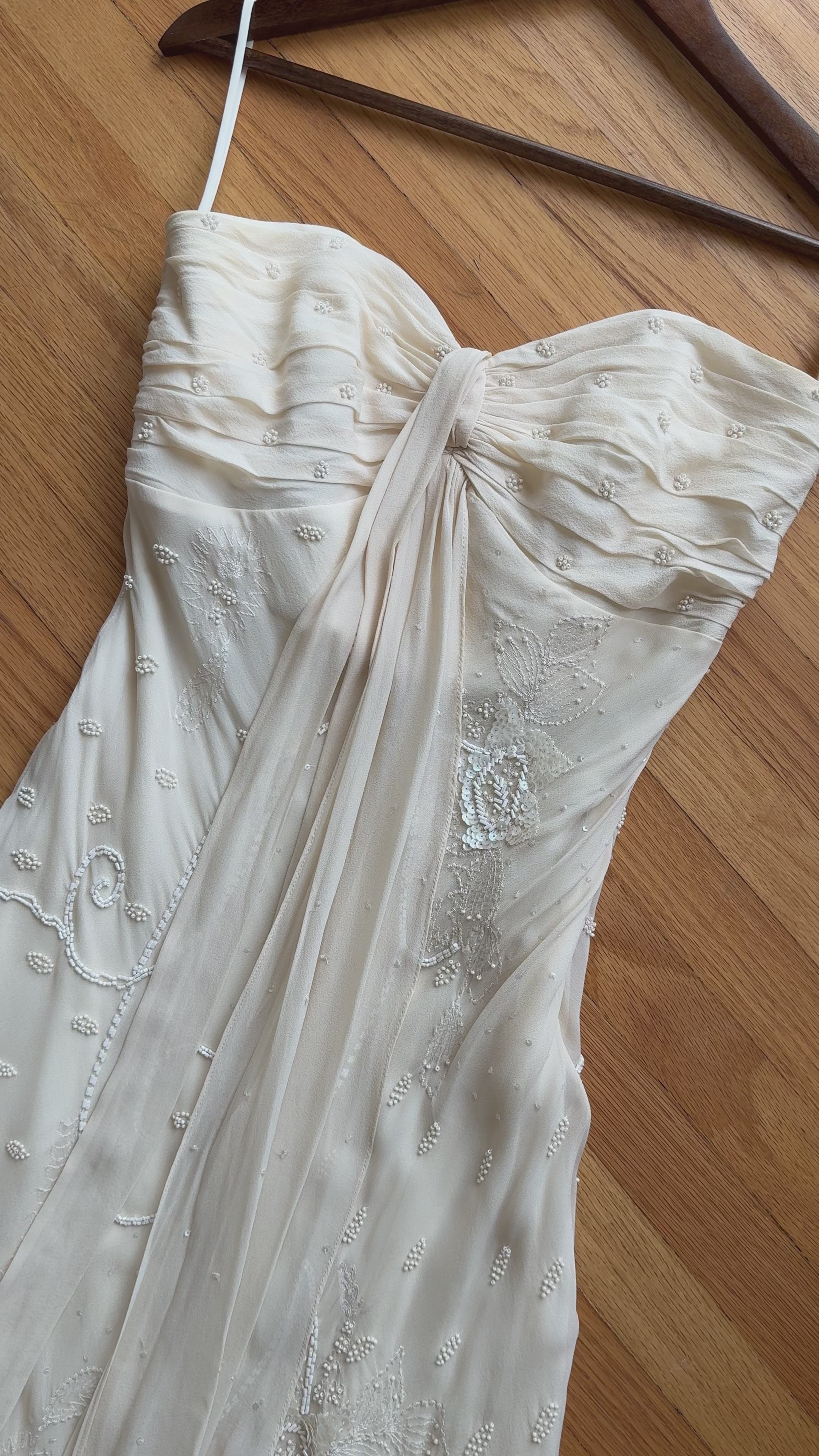 2000s Silk Chiffon Embellished Gown