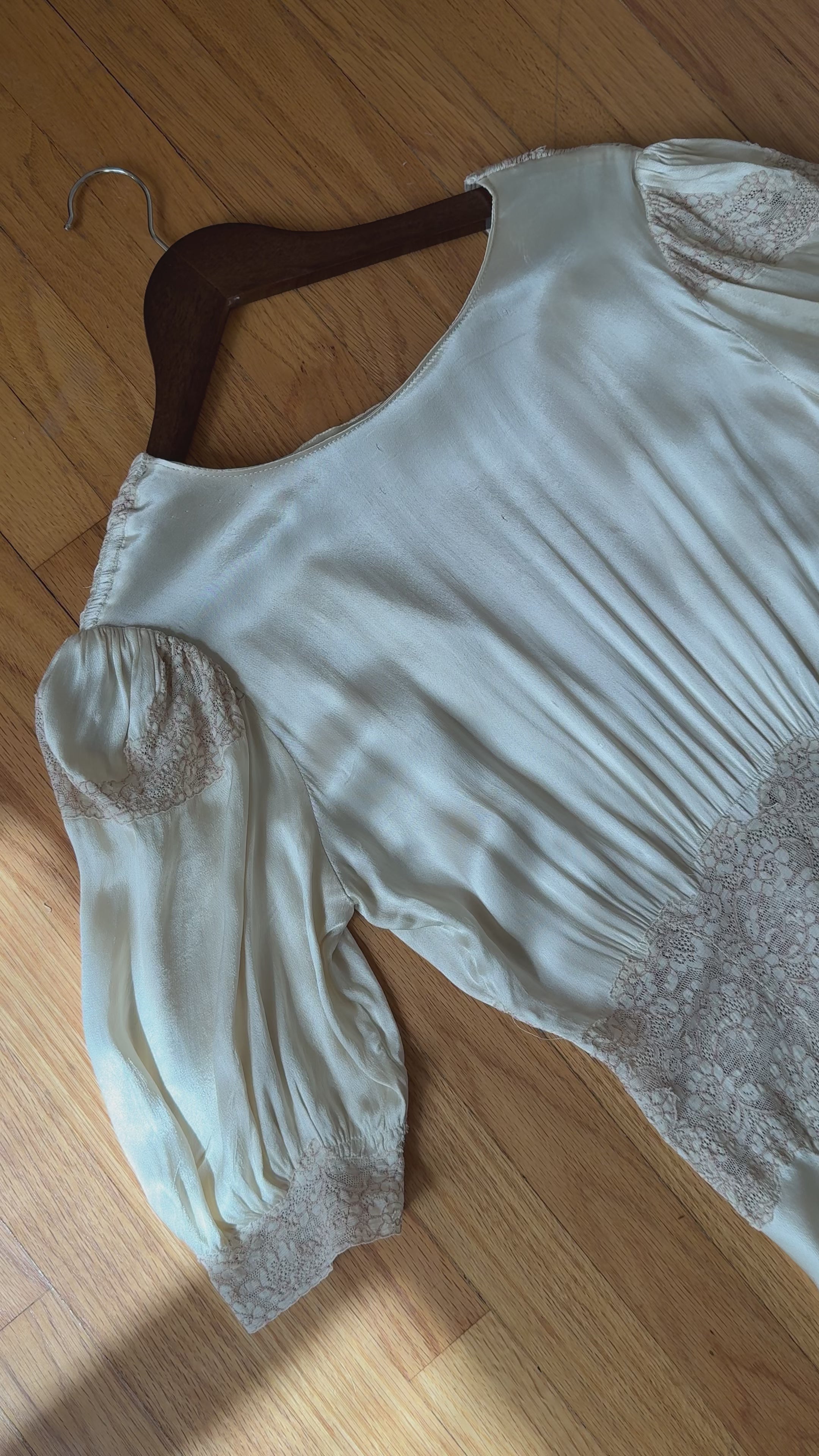 1930s Reversible Lace Waist Gown