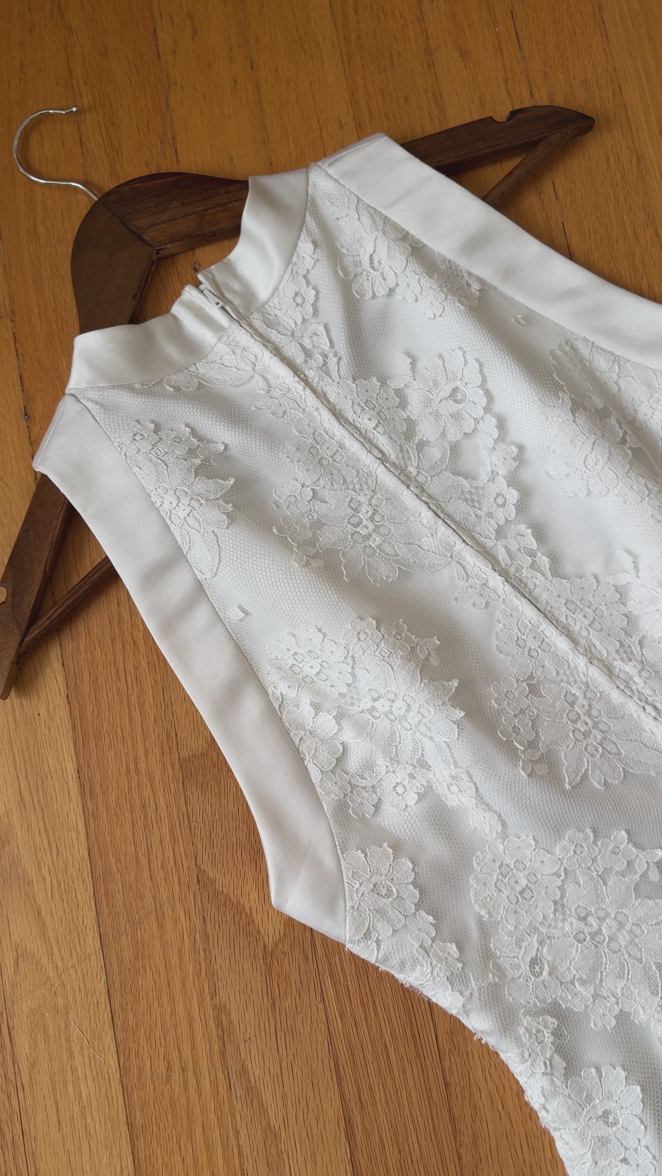 1960s Italian Mikado & Chantilly Lace Sheath Gown